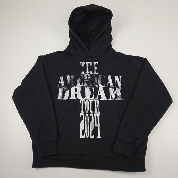 21 Savage The American Dream Tour 2024 Hoodie Mens L Black Pullover Sweatshirt - Picture 1 of 9
